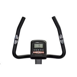 Bicicletta statica con pulsometro sul manubrio e display, 98 x 51 x 132 cm, in acciaio grigio e nero | Collezione Serie 900