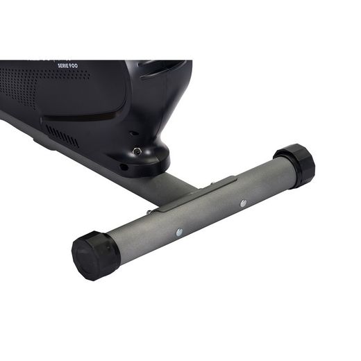 Bicicletta statica con pulsometro sul manubrio e display, 98 x 51 x 132 cm, in acciaio grigio e nero | Collezione Serie 900