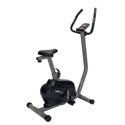 Bicicletta statica con pulsometro sul manubrio e display, 98 x 51 x 132 cm, in acciaio grigio e nero | Collezione Serie 900