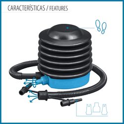 Pompa a Pedale Bestway Air Step con 3 Adattatori e Tubo Flessibile 80 cm