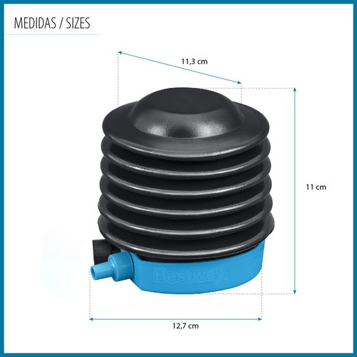 Pompa a Pedale Bestway Air Step con 3 Adattatori e Tubo Flessibile 80 cm
