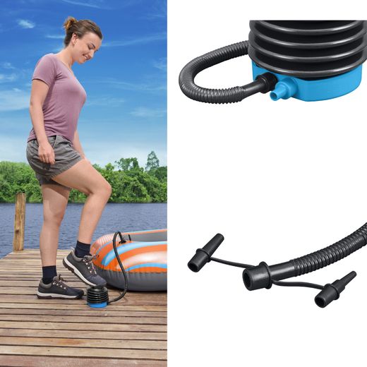 Pompa a Pedale Bestway Air Step con 3 Adattatori e Tubo Flessibile 80 cm