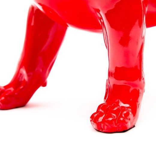 Boston terrier, 43  x  19  x  32 cm, de poliresina rojo