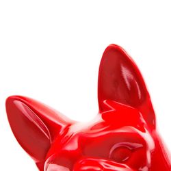 Boston terrier, 43  x  19  x  32 cm, de poliresina rojo