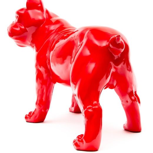 Boston terrier, 43  x  19  x  32 cm, de poliresina rojo