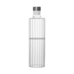 Botella de 1 l., 8 x 8 x 30 cm, de vidrio en transparente | Colección Stripes