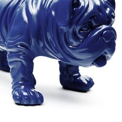 Bulldog, 23 x 14 x 11 cm, de poliresina azul