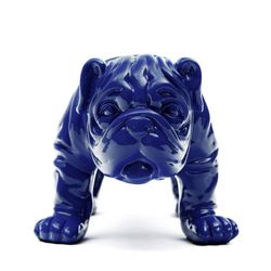 Bulldog, 23 x 14 x 11 cm, de poliresina azul