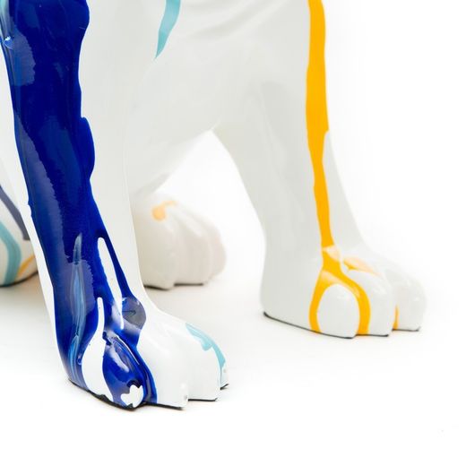 Bulldog, 40 x 23 x 34 cm, de poliresina en multicolor
