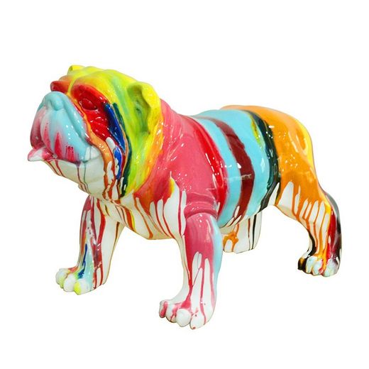 Bulldog, 61 x 32 x 38 cm, de poliresina multicolor