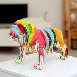 Bulldog, 61 x 32 x 38 cm, de poliresina multicolor