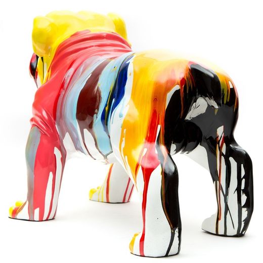 Bulldog, 61 x 32 x 38 cm, de poliresina multicolor