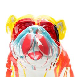 Bulldog, 61 x 32 x 38 cm, de poliresina multicolor