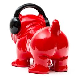 Bulldog DJ, 30 x 16 x 22 cm, de poliresina rojo