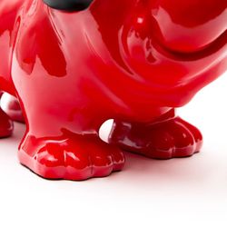 Bulldog DJ, 30 x 16 x 22 cm, de poliresina rojo