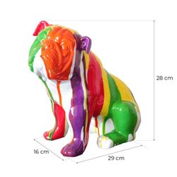 Bulldog sentado, 29 x 16 x 28 cm, de poliresina multicolor | Colección Animales