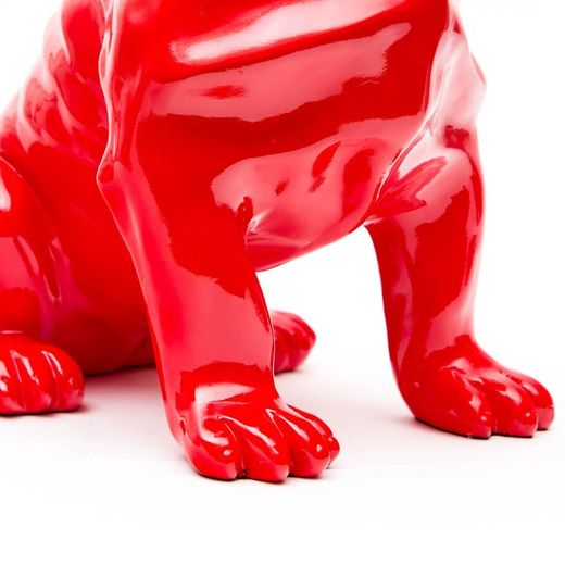 Bulldog sentado, 30  x  20  x  34 cm, de poliresina rojo