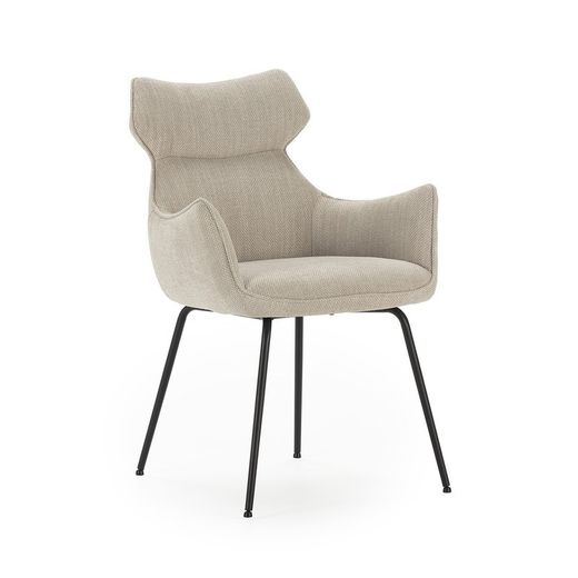 Poltrona, 60 x 65 x 90 cm, in tessuto beige | Collezione Dara