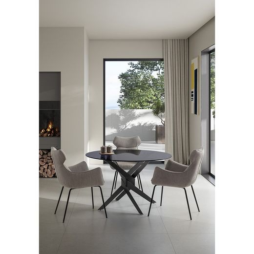 Butaca, 60 x 65 x 90 cm, de tejido en gris | Colección Dara