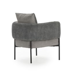 Poltrona, 70 x 61 x 72,5 cm, in tessuto grigio | Collezione Aruni