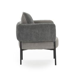 Poltrona, 70 x 61 x 72,5 cm, in tessuto grigio | Collezione Aruni
