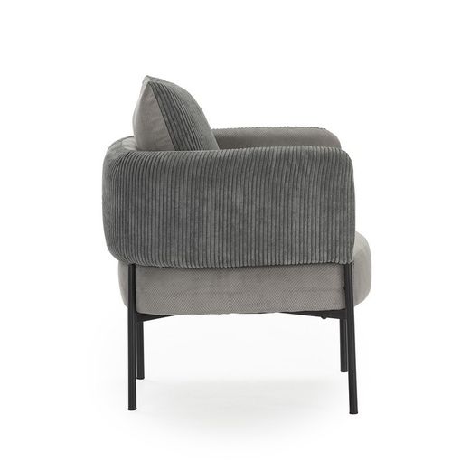 Poltrona, 70 x 61 x 72,5 cm, in tessuto grigio | Collezione Aruni