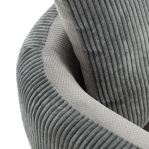Poltrona, 70 x 61 x 72,5 cm, in tessuto grigio | Collezione Aruni