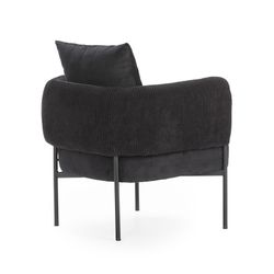 Poltrona, 70 x 61 x 72,5 cm, in tessuto nero | Collezione Aruni