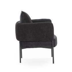 Poltrona, 70 x 61 x 72,5 cm, in tessuto nero | Collezione Aruni