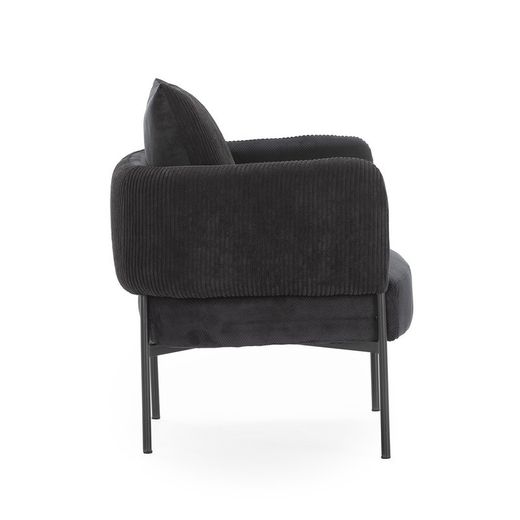 Poltrona, 70 x 61 x 72,5 cm, in tessuto nero | Collezione Aruni
