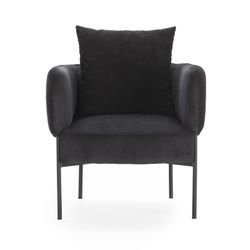 Poltrona, 70 x 61 x 72,5 cm, in tessuto nero | Collezione Aruni