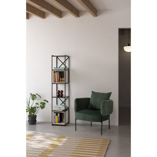 Butaca, 70 x 61 x 72,5 cm, de tejido en verde | Colección Aruni