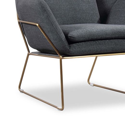 Butaca, 78  x  78  x  77 cm, tapizada antracita  |  Colección Tuy