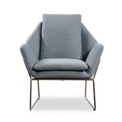 Poltrona, 78 x 78 x 77 cm, rivestita in grigio-azzurro | Collezione Tuy