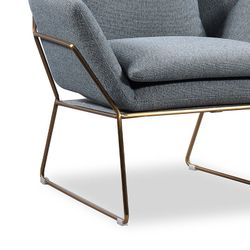 Poltrona, 78 x 78 x 77 cm, rivestita in grigio-azzurro | Collezione Tuy