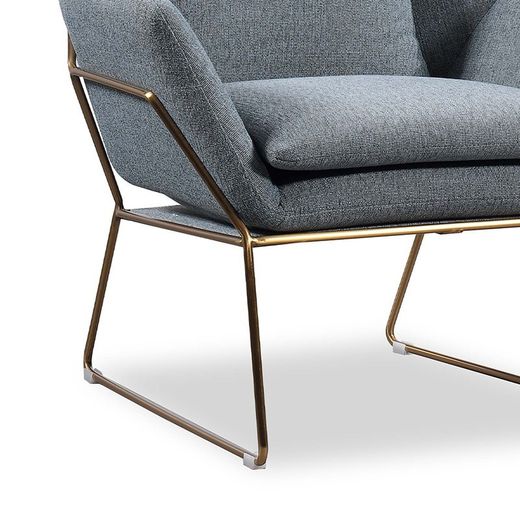 Poltrona, 78 x 78 x 77 cm, rivestita in grigio-azzurro | Collezione Tuy