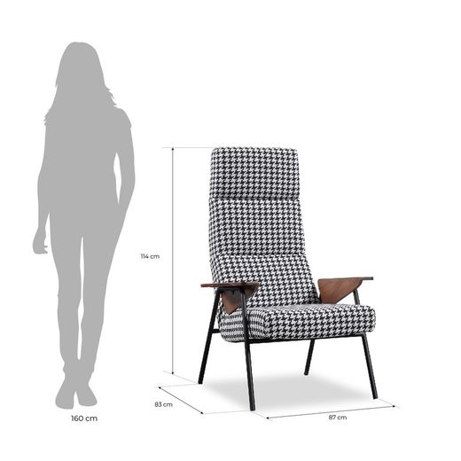 Butaca, 83  x  87  x  114 cm, pata de gallo tapizada  |  Colección Ribe