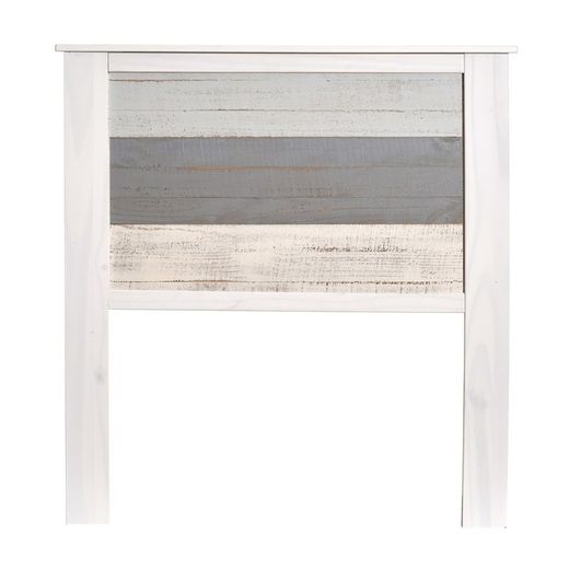 Cabecero, 105 x 4 x 112 cm, de madera de pino en blanco y grises  | Colección Romántica