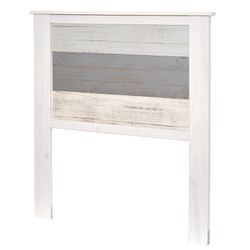 Cabecero, 105 x 4 x 112 cm, de madera de pino en blanco y grises  | Colección Romántica