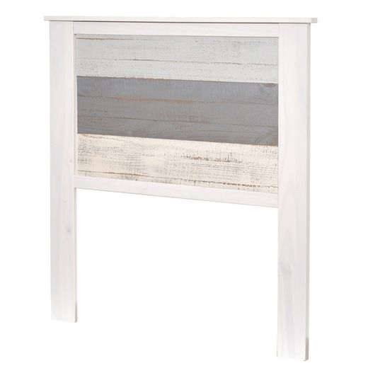 Cabecero, 105 x 4 x 112 cm, de madera de pino en blanco y grises  | Colección Romántica