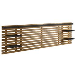Cabecero, 240 x 234 x 61,9 cm, de madera de pino en natural y negro  | Colección Nidra