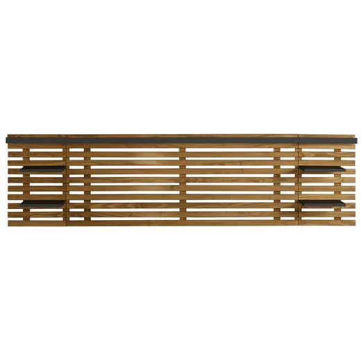 Cabecero, 240 x 234 x 61,9 cm, de madera de pino en natural y negro  | Colección Nidra