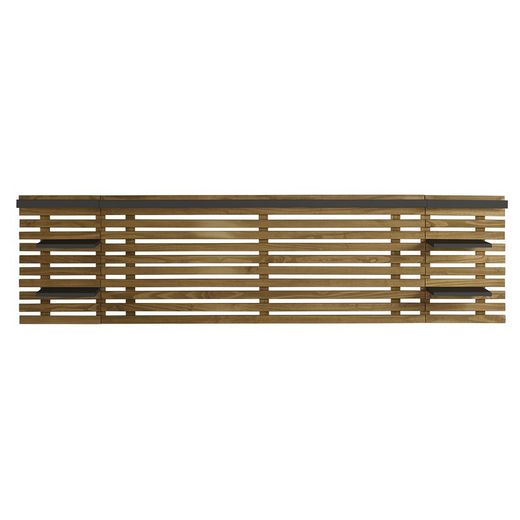 Cabecero, 240 x 234 x 61,9 cm, de madera de pino en natural y negro  | Colección Nidra