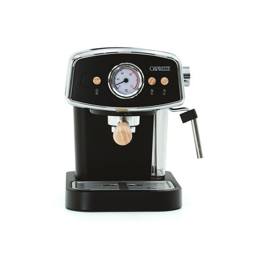 Espresso-Maschine mit Milchaufschäumer, 26,9 x 22,6 x 28,6 cm, aus Metall, PP und Edelstahl in Schwarz | Kollektion Kai