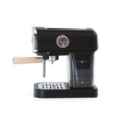 Espresso-Maschine mit Milchaufschäumer, 26,9 x 22,6 x 28,6 cm, aus Metall, PP und Edelstahl in Schwarz | Kollektion Kai