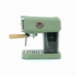 Macchina da caffè con cappuccinatore, 26,9 x 22,6 x 28,6 cm, in metallo, pp e acciaio inox, colore verde | Collezione Kai