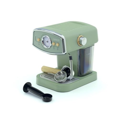 Macchina da caffè con cappuccinatore, 26,9 x 22,6 x 28,6 cm, in metallo, pp e acciaio inox, colore verde | Collezione Kai