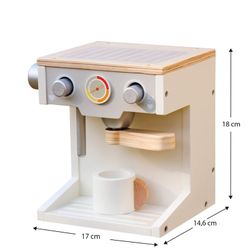 Caffettiera giocattolo, 17 x 16 x 14 cm, in legno naturale | Collezione Coffe Caprizze