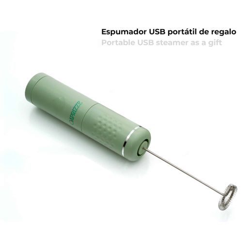 Cafetera Express Kai 1400W 20 Bares con Vaporizador y Espumador USB, Verde Mate