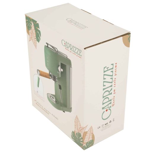Cafetera Express Kai 1400W 20 Bares con Vaporizador y Espumador USB, Verde Mate